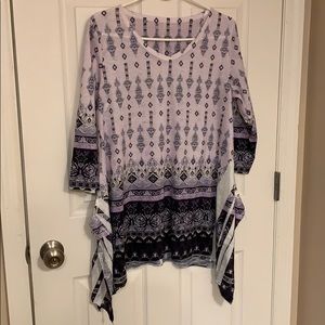 Purple High Low Long Sides Longsleeve Too